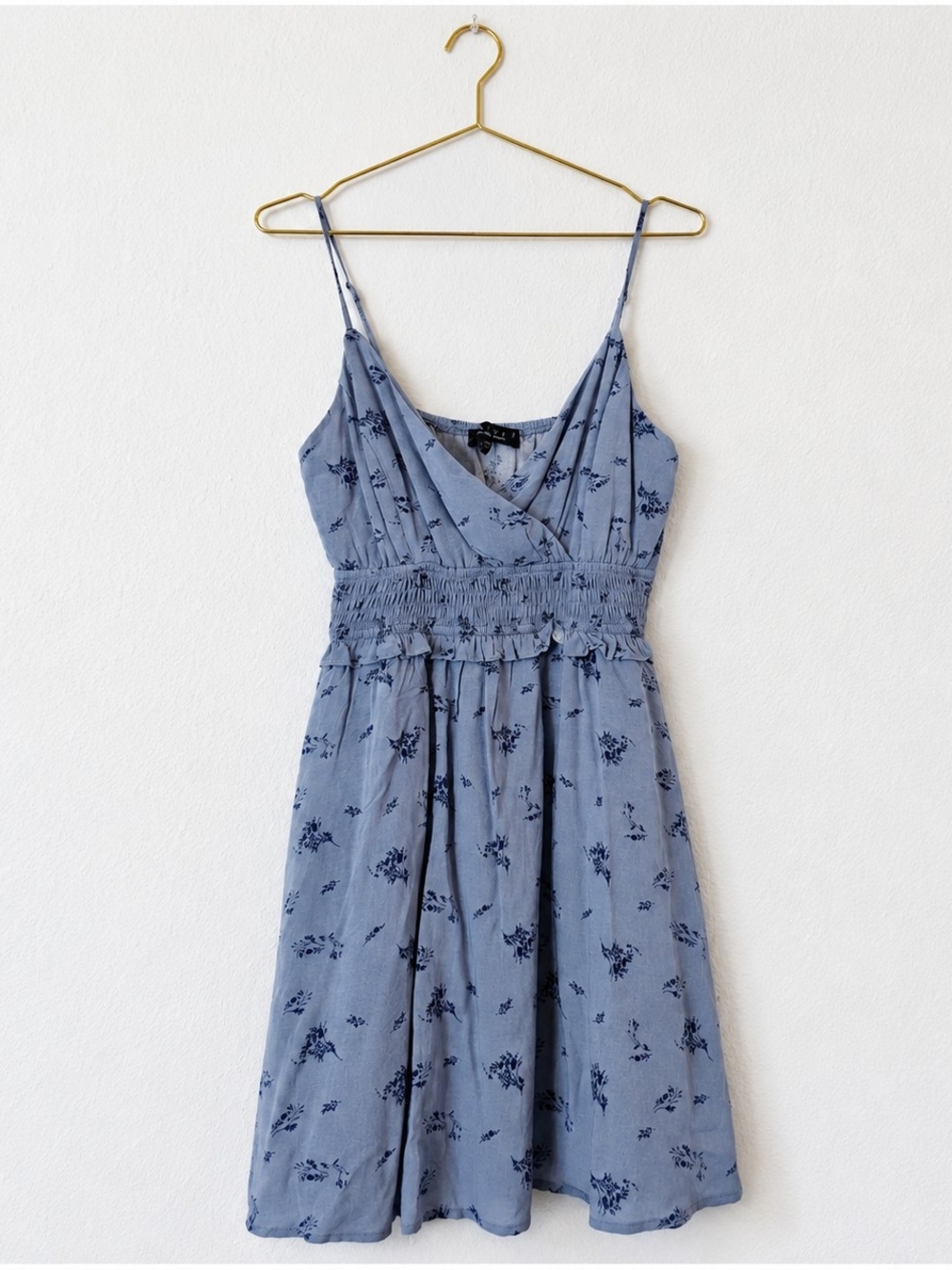 Trixxi Blue Floral Smocked Mini Dress | Size S